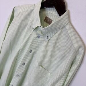 Gitman Gold Master Shirt Makers Men's  Cotton Button Down Green Checks Sz L  USA